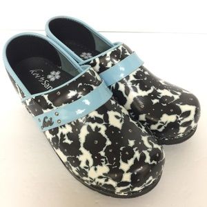 Koi by Sanita Blue Black Rose Clogs EU 36 US 6